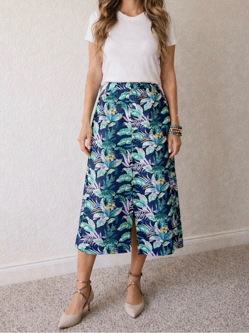 Loft Palm print skirt